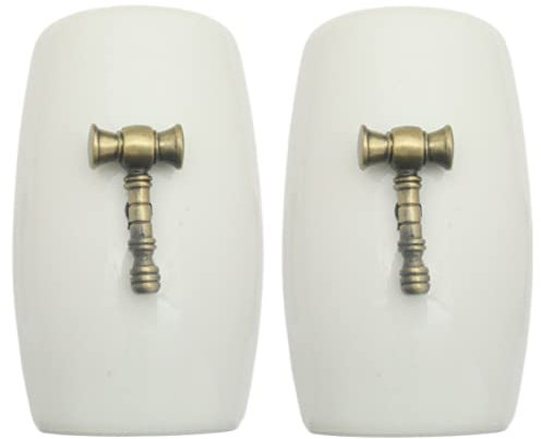 Gavel China Salt and Pepper Shakers Cruet Set Modern White CSP 525