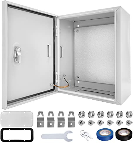 CXCESNS Outdoor Electrical Box 12 x 10 x 6''D NEMA 4X Enclosure Steel Box, Waterproof & Dustproof Outdoor/Indoor Lockable Electrical Junction Box, with Mounting Plate
