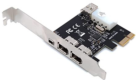 Computer District - FireWire 400 PCI Express X1 (PCIe X1 – PCI-E X1) – 3 6-Punkt-Anschlüsse (2 externe + 1 intern) + 1 externer 4-Punkt-Anschluss – Chipsatz Via VT6315 – High und Low Profile