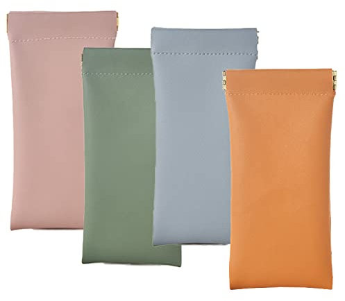 Brillenetui 4 Stück - Weich PU Leder Schutzhülle, Brillenhülle Für Damen, Sonnenbrillen Etui Tragbar Wasserdicht