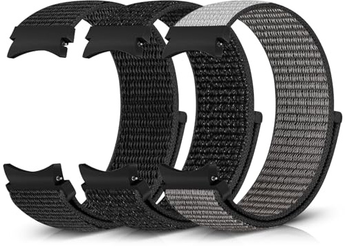 Nylonarmband kompatibelt med Samsung Galaxy Watch 6/5/4 40 mm 44 mm/Galaxy Watch 6 Classic 43 mm 47 mm/Watch 5 Pro 45 mm/Galaxy Watch 4 Classic 42 mm 46 mm, klockarmband i nylon för kvinnor och män,