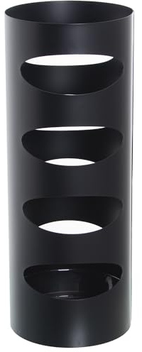 DRW Runder Schirmständer aus durchbrochenem Metall, Schwarz, 19 x 49 cm, 19x49cm