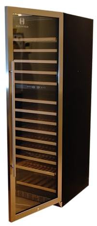 2 Zonen HAKOH Weinkühlschrank XL-E Flaschenkühlschrank 160-165 Weinflaschen Edelstahltür