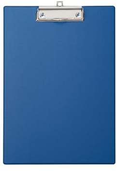 Maul Klämbräda A4 Maulpoly, Skrivbräda i Kartong Med Pp-Foliebeläggning, Clipboard För Upphängning, Modern Klämma För Förvaring Av Papper, För Kontor, Kök Och Verkstad, Blå