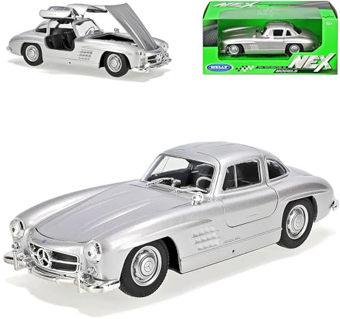 Welly Mercedes-B 300SL Coupe Silber W198 1954-1963 Flügeltürer 1/24 Modell Auto