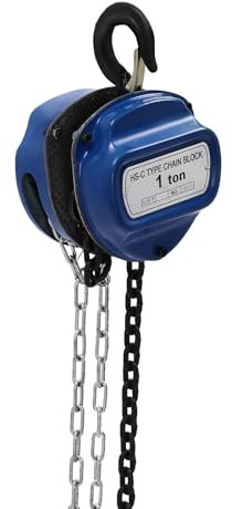 MEHOOSPVN Chain Hoist 2204lbs/1ton Chain Block Hoist Manual Chain Hoist 4m/13.12ft Block Chain Hand Chain Lifting Hoist with Hooks Chain Pulley Tackle Hoist Winch Lifting Pulling Equipment, Blue