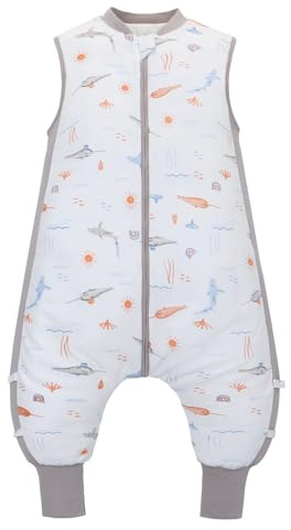 HyAdierTech Saco de Dormir para Bebé de Algodón, Saco de Dormir de Invierno con Pies, Pijama para Niños y Niñas de 6 Meses a 3 años, Todo el Año Saco de Dormir para Diferentes Tamaños (Gris, 80)