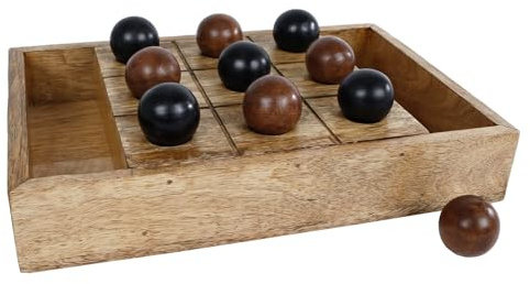 Hline Deluxe Tic Tac Toe Brettspiel, Holz, 30 x 24 x 4,5 cm, 1 Spieler, ab 96 Monaten, Erwachsene