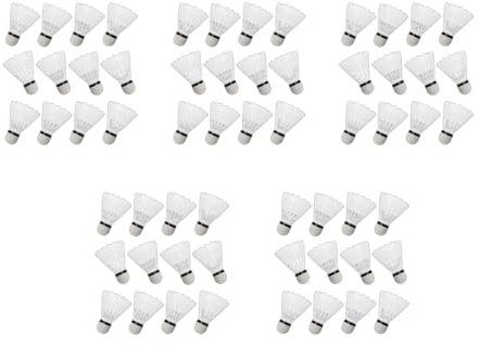 YiNLuax 12 Stück Weiße Badminton Kunststoff Federbälle Für Drinnen Und Draußen Für Fitnessstudio Sportzubehör