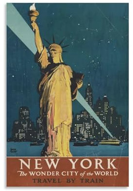 New York City of Wonders Retro Poster Leinwanddruck Moderne Wanddekoration für Schlafzimmer 20x30cm