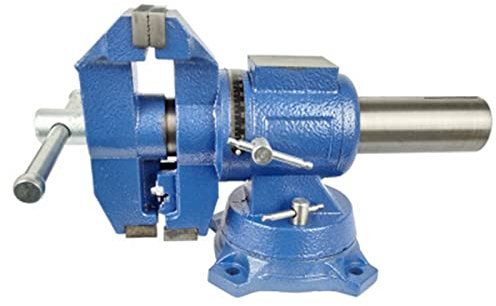 5'' Profi Drehbar Schraubstock – 125 mm mit 360° Parallel Stahlbacken & Befestigungslöchern – Ideal für Flachschleifmaschinen & Fräsmaschinen – Spannwerkzeug für Holz – 44 x 12,5 x 24 cm – Blau