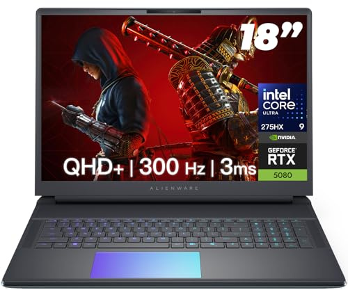 Alienware 18 Area-51 Gaming Laptop - GeForce RTX 5080 16GB GDDR7 • 18 QHD+ 300Hz • Intel Ultra 9 275HX • AlienFX RGB Lighting • Wi-Fi 7 • Ai NPU • Quad Fan