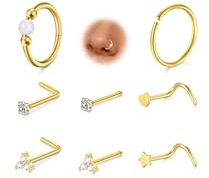 MODRSA Tragus Piercing Naso-Gioielli Donne Nostril-Piercing: 20g (0,8 millimetri) L a forma di anello Nostril inox 7 Lunghezza