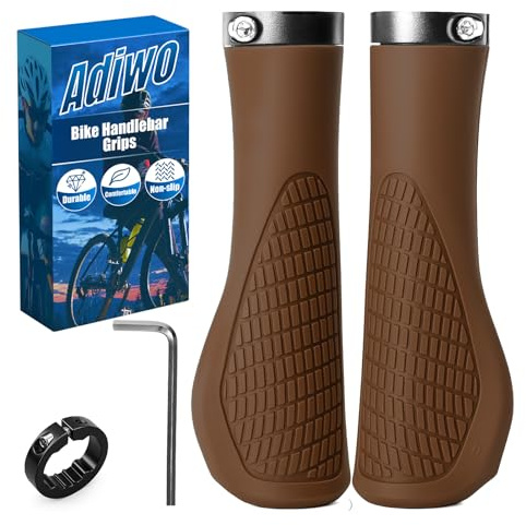 Adiwo cykelhandtag ergonomiska handtag cykel av halkfri, snabb installation, typ A brun