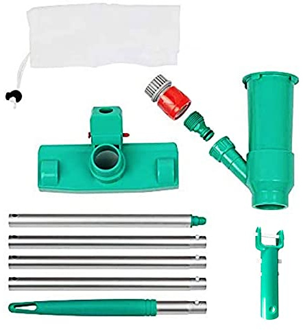 ZGJIAJU Pool Hoover Pool Vacuum Jet Cleaner, 4 Section Pole, Portable Cleaning Machine Set For Underwater, Above Ground, SPA, Pond, Waterfall, Fount