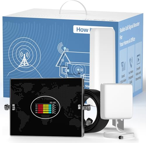 Mobilfunk Verstärker für Haus und Büro, 5G 4G LTE 3G GSM Handy Empfangsverstärker Signalverstärker Band 1/3/7/8/20 Mobilfunk Repeater für Alle Deutschen Netzbetreiber Vodafone O2 Telekom T-Mobile