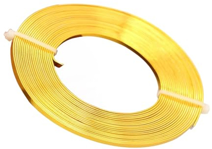 Aluminiumtråd – flexibel platt färgad hantverkstråd | handgjord dekorativ kabel för pärlor, virkning, stickning och smyckesskapande, örhänge och armband för konstnärer