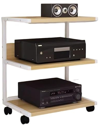 Mueble para Equipo De Cine En Casa con Soporte para CD Portátil Mueble para Equipo Audiovisual De Alta Fidelidad para Componentes Estéreo Consolas De Videojuegos Y CD Sala De Estar(Blanco)