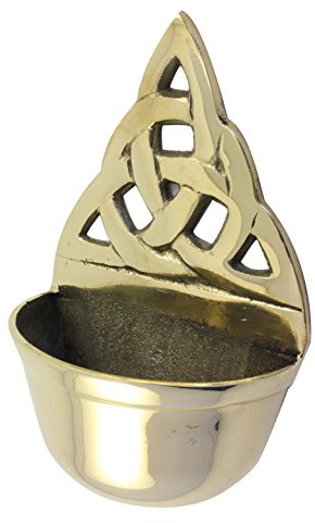 Brass Irish Trinity Knot Holy Water Font