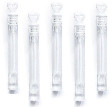 96x Seifenblasen Röhrchen Weiß mit Herz Wedding Bubbles Hochzeit Mitbringsel Dekoration