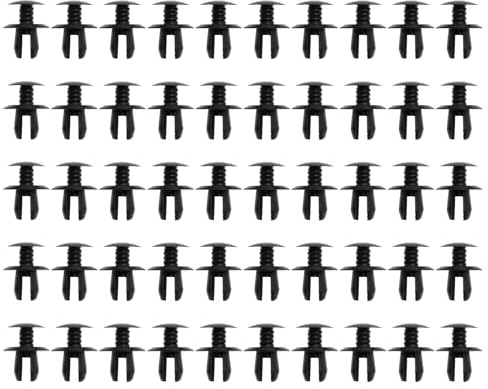 Mtsooning 50 Stück Schwarz Verkleidungsklammern,Auto Schrauben Spreiznieten, Türverkleidung Clips, Auto Kunststoff Nietclips, Nieten Clips für T4 T5，Sagitar, Magotan, Santana, Golf CC, Tiguan