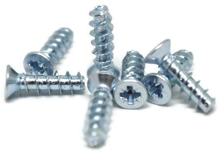 M6 6.3mm x 13mm EURO SCREWS FOR KITCHEN CABINETS, DOORS, WARDROBES & CUPBOARD HINGES FLAT HEAD (10)