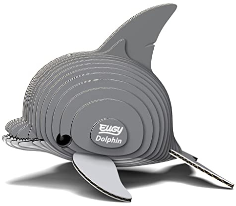 EUGY 650021 Delfin, 3D Tier-Puzzle für Kinder und Erwachsene zum Zusammenbauen, DIY Tierfigur, Bastelset ab 6 Jahren