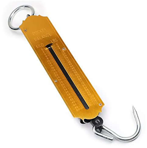 Utoolmart - Mini bilancia meccanica portatile, portatile, con puntatore numerico da appendere a molla, 50000 g, per pesare pesci, cervi, bagagli, 1 pezzo