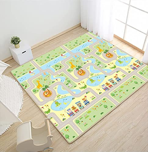 Gutsbox Alfombra de Juegos para Bebés Reversible Alfombra Gateo Infantil Impermeable XPE Colchoneta Infantil Plegable, No tóxico, Sin BPA, 180 x 150 x0.5cm