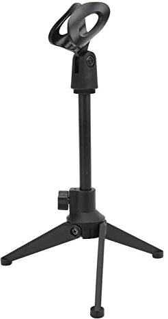Topiky Mikrofonständer, Tragbarer Desktop, 20,5-27 cm, Verstellbar, Stoßfest, Abnehmbares Stativ, Tischständer, Mikrofonständer-Clip-Halter, für Konferenz/Live-Streaming