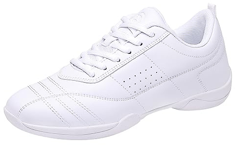 DADAWEN Damen Cheerleading Schuhe Mädchen Sneaker Weiß