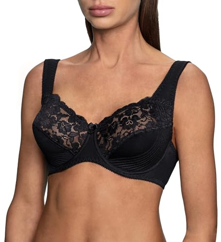 frugue Reggiseno Donna con Ferretto, Minimizer Riducente, Taglie Forti Nero IT 4D (EU 85D)