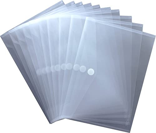 Dokumententaschen A4 quer PCR‑PP transparent natur Klettverschluss 10Stk | 0,18 mm PCR‑PP, A4 quer, transparent natur, mit Klettverschluss – Platz für bis zu 100 Blatt