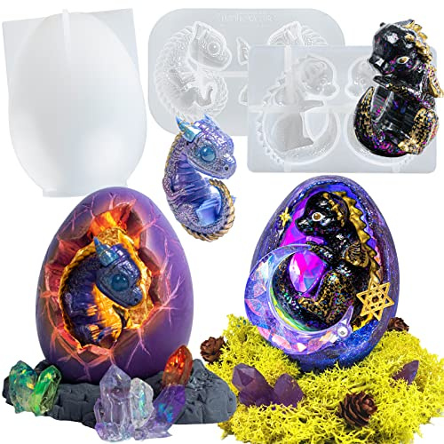 Dragon Egg Silicone Mould Set for Epoxy Resin Casting