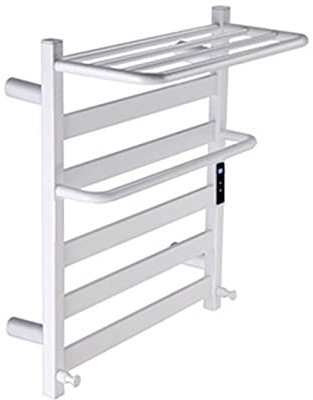 WRJAHCG Termoarredo Bagno,Scalda Bagno da Muro Scaldasalviette Elettrico con Ripiano 200w Scaldasalviette Elettrico con Termostato Asciuga Elettrico Portatile 460mm*500mm*270mm,Bianca