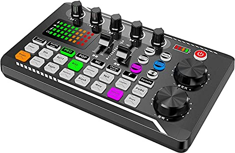 Josenidny Carte Son Externe en Direct, Changeur de Bluetooth 5.0, 16 Types D'Effets Sonores, MéLangeur 6 Modes pour TéLéPhones, PC, Tablettes