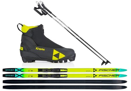 Fischer Kinder Langlaufski-Set Sprint Crown - Ski + Bindung + Schuhe + Stöcke