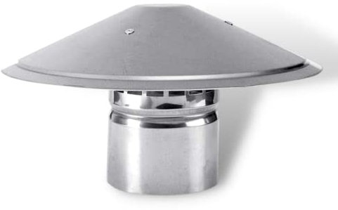 AirTech-UK Stainless Steel Roof Cowl 150mm Ducting Pipe Woodburner Flue Liner Ventilation Pipe Rain hat Chimney Pot Roof Cowl rain Cover (150mm/6)