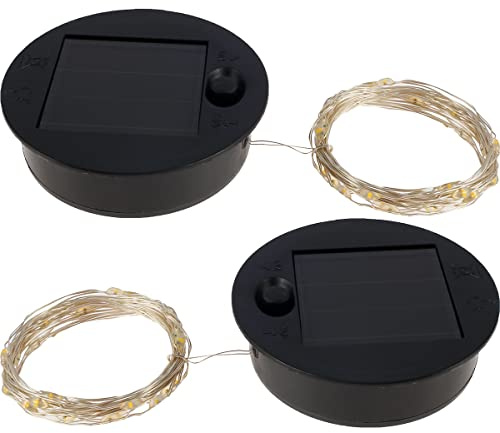 4Pcs Solar Lantern Light Replacement Top with 30 LED String Light 7cm Panel Lantern Lid Lights Replacement Part DIY Garden Decoration for Watering Can Lights Outdoor Hanging Lanterns