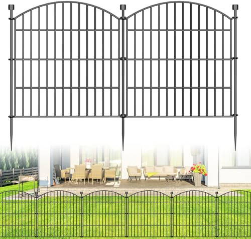 No Dig Dekorativer Gartenzaun Tierbarriere – 5 Paneele – 61 cm (H) x 3 m (L) – Hundezaun im Freien für Hof, Kaninchen und kleine Haustiere – hohe rostfreie Metalldrahtzaun-Bordüre für Garten und