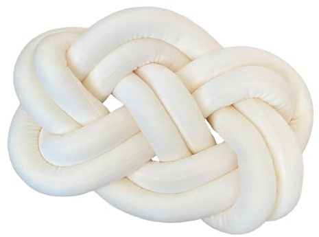 MagiDeal Oreiller à nœud en PP en Polyester nordique, mignon, confortable, taille, coussin de sol pour salon, bureau, maison, chambre à coucher, blanc laiteux
