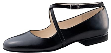 Werner Kern Chaussures de danse Fanny pour femme - En cuir noir - Normal - 1,5 cm - Micro-talon - Fabriquées en Italie, Noir , 41 1/3 EU