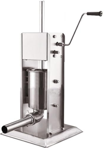 URJWAN Edelstahl-Wurstmaschine, WurstfüLler, WurstfüLler, Vertikale KüChenmaschine, Mit 4 FüLlrohren, FüR Den Privaten Oder Gewerblichen Gebrauch,15L