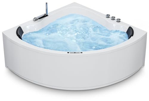 AQUADE Whirlpоol Badewanne - Eckbadewanne 140x140 cm Modell: Koblenz/Kassel Badewanne Komplettset Acryl Wanne - Wählen Sie Ihre perfekte Wanne/Whirlpоol: Basic, Classic, Air-Relax, Lux