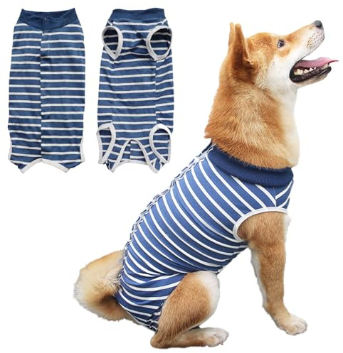 TYXHXTF 2PCS Traje Recuperacion Perro Body,Traje de Recuperación para Perros,Chaleco de Recuperación,Protector Después de la Cirugía Desgaste Body Postoperatorio