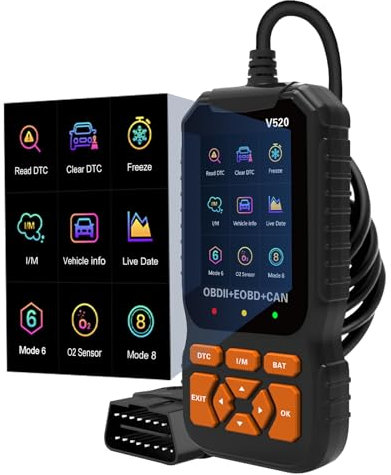 OBD2 Auto Diagnostica Scanner di MMOBIEL - Lettore Codici Auto Check Engine con Reset, Prontezza I/M, Modo 6/8 e Altro – Strumento Diagnostico OBDII/EOBD per Veicoli Rispettano il Protocolla OBD2