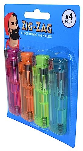 Zig-Zag Electronic Lighters, Pack of 4