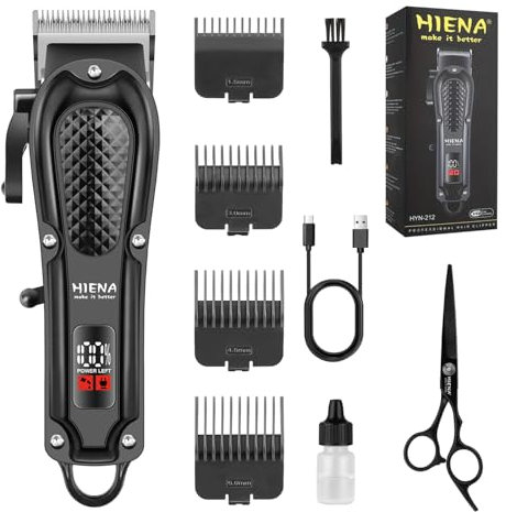 HIENA PRO Professions Hair Clippers Men Cordless Clippers for Men Haircut Hair Cutting Machine for Barber Clipper Rechargeable Hair Clippers for Hair Cutter