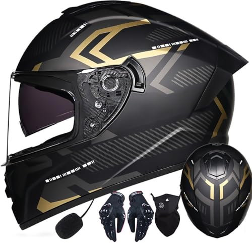 Letetexi Motorbike Helmets Mens Women Men Motorcycle Helmets Anti-fog Dual Visors Tinted Modular Full Face Flip up Front Motorbike Helmets, ECE Approved Modular Helmet Bluetooth S~XXL
