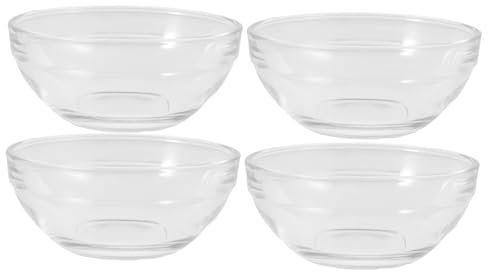Mipcase 4pièces Lot De Bols Verre Transparent Empilables Pour Sauces Préparations Condiments Et Portions